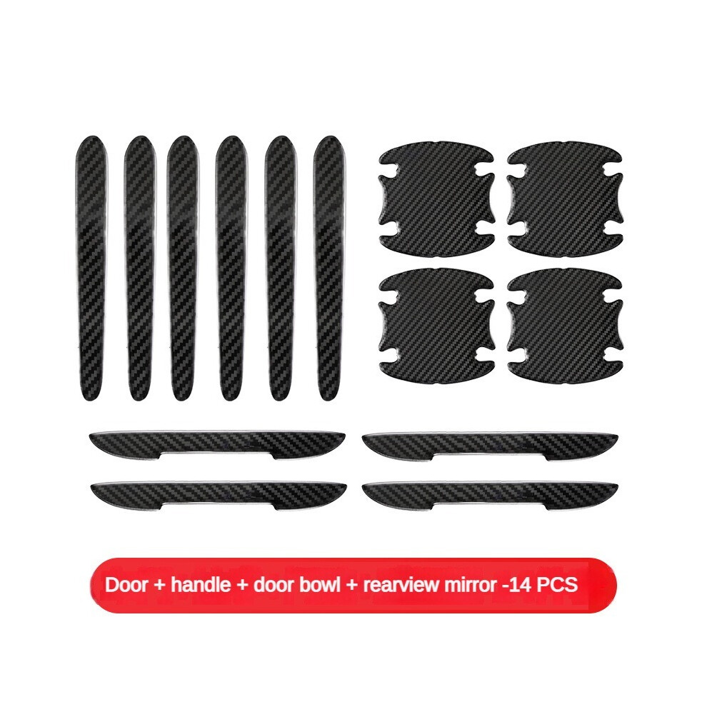 (F) Car Door Handle Bowl Scratch Protector Carbon Fiber Stickers Rearview 9486291592256