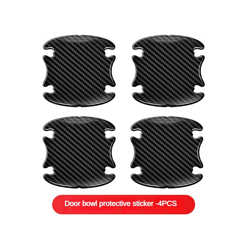 (C) Car Door Handle Bowl Scratch Protector Carbon Fiber Stickers Rearview 9486291592225