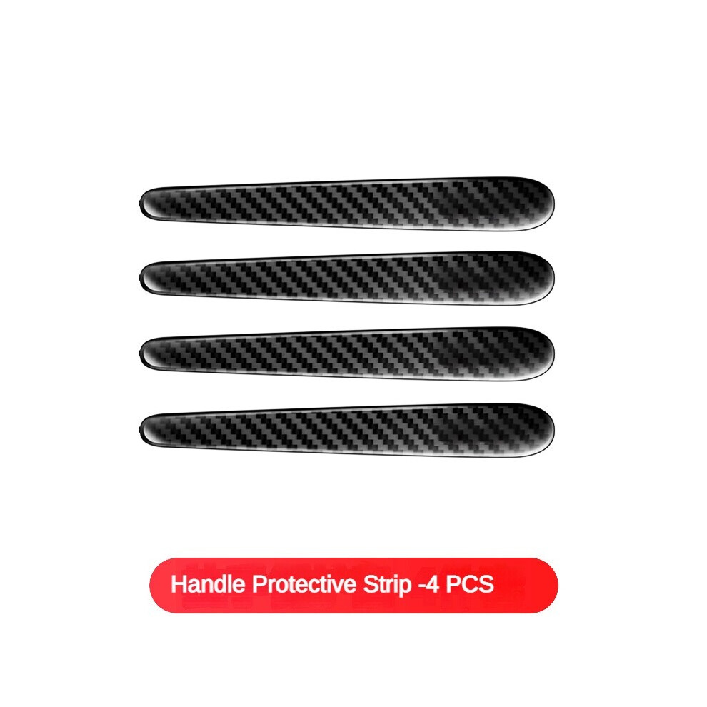 (A) Car Door Handle Bowl Scratch Protector Carbon Fiber Stickers Rearview 9486291592201