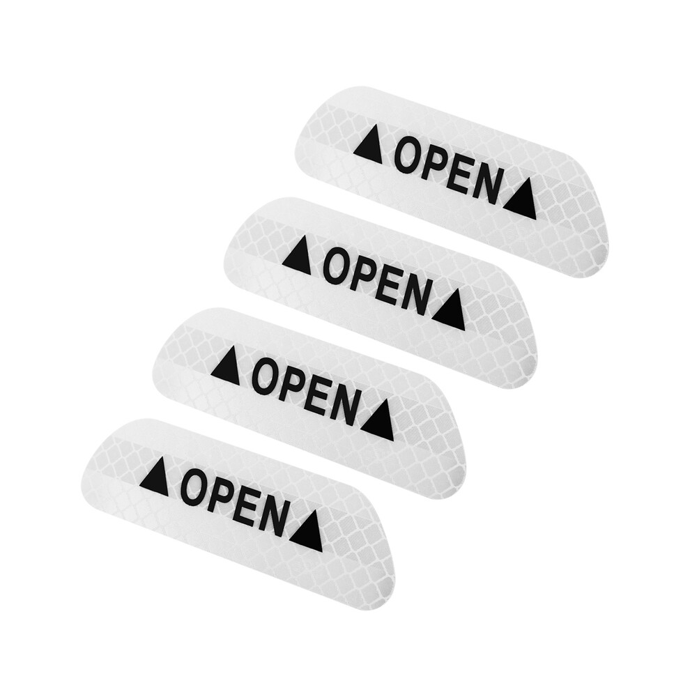 (Silver) 4Pcs Car Door Safety Warning Reflective Stickers For Toyota Corolla Yaris Silver 9486291592508