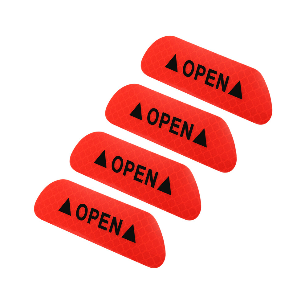 (Red) 4Pcs Car Door Safety Warning Reflective Stickers For Toyota Corolla Yaris Red 9486291592492