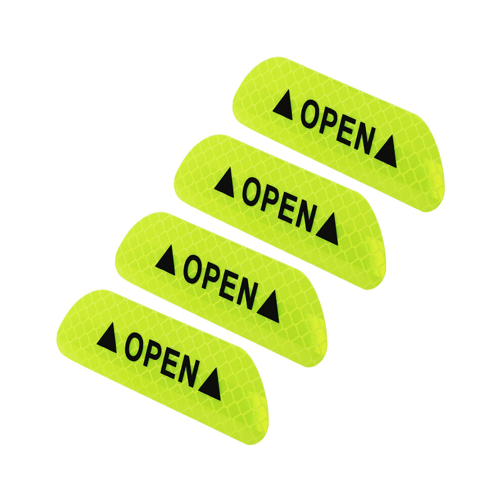 (Green) 4Pcs Car Door Safety Warning Reflective Stickers For Toyota Corolla Yaris Green 9486291592485
