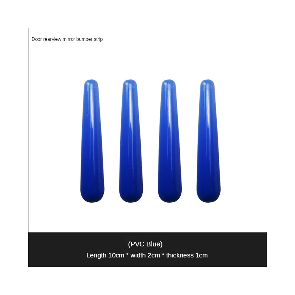 (-A-4Pcs) Car Door Protector Stickers Auto Rearview Mirror & Door Edge Guards Crash Blue 9486291594755