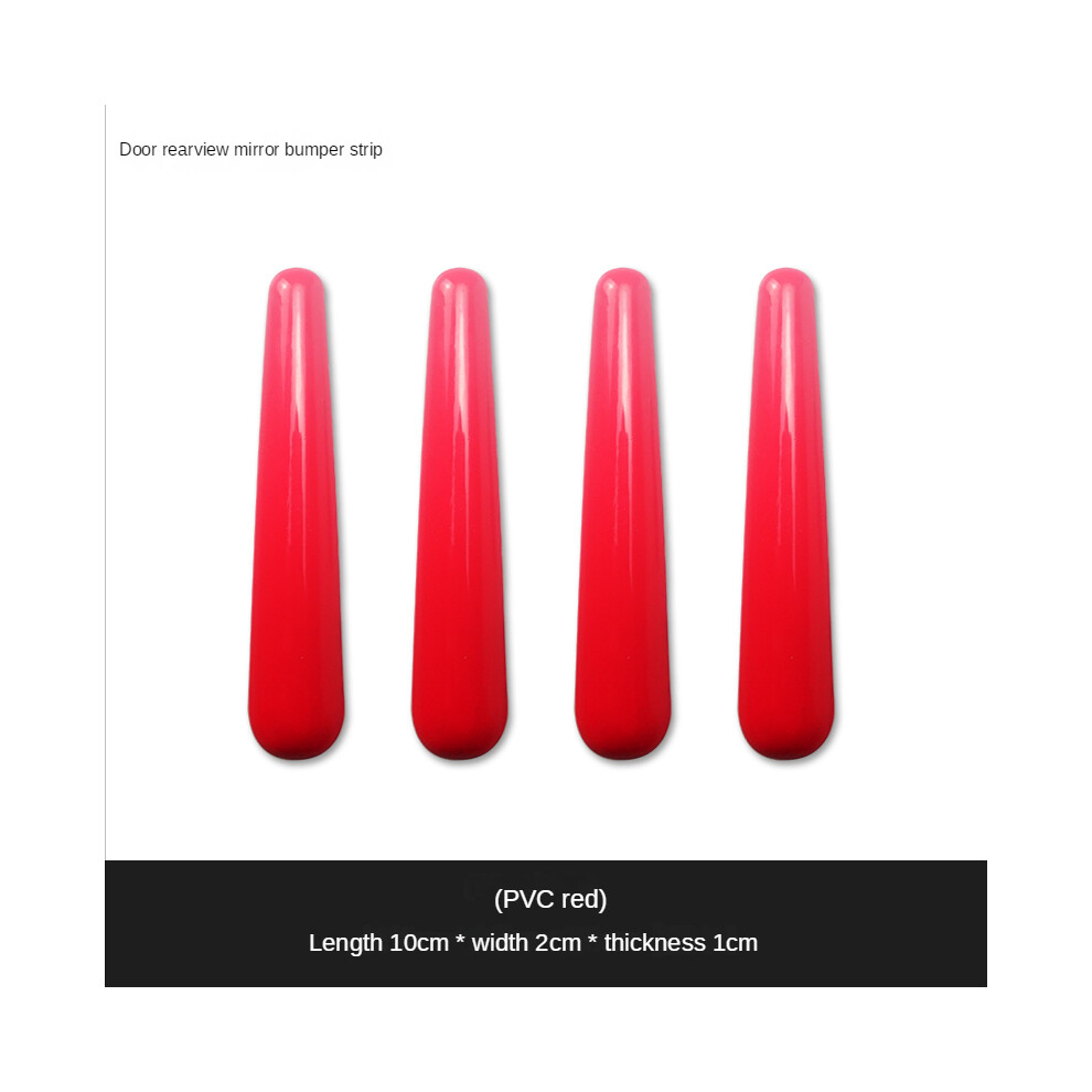 (-A-4Pcs) Car Door Protector Stickers Auto Rearview Mirror & Door Edge Guards Crash Red 9486291594779