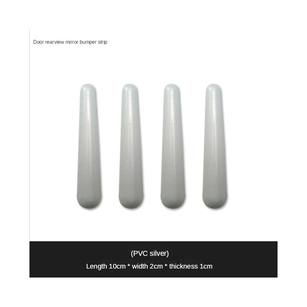 (-A-4Pcs) Car Door Protector Stickers Auto Rearview Mirror & Door Edge Guards Crash Silver 9486291594793