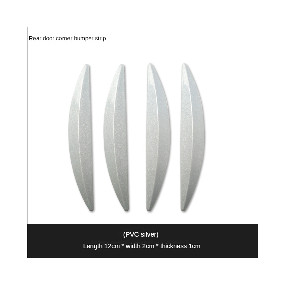 (-B-4Pcs) Car Door Protector Stickers Auto Rearview Mirror & Door Edge Guards Crash Silver 9486291594809