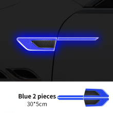 (Blue) 2Pcs/Set Car Reflective Auto Truck Safety Warning Tape Car Door Protector