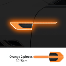 (Yellow) 2Pcs/Set Car Reflective Auto Truck Safety Warning Tape Car Door Protector