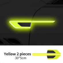 (Green) 2Pcs/Set Car Reflective Auto Truck Safety Warning Tape Car Door Protector