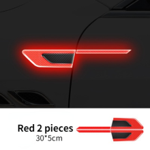 (Red) 2Pcs/Set Car Reflective Auto Truck Safety Warning Tape Car Door Protector