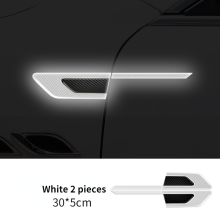 (WHITE) 2Pcs/Set Car Reflective Auto Truck Safety Warning Tape Car Door Protector