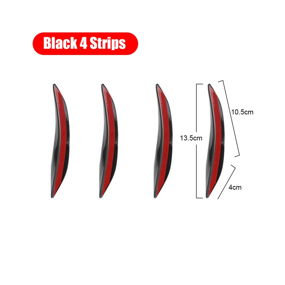 (Smooth 4Pcs) 2Pcs Car Stickers Bumper Protector Strip Corner Guard Scratch Protection Black 9486291595660