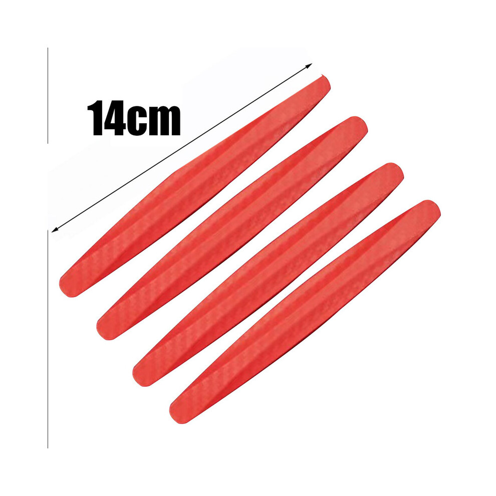 (4Pcs 14Cm ) Anti Collision Car Bumper Guard Strip Car Sticker Door Edge Guards Trim Red 9486291595295
