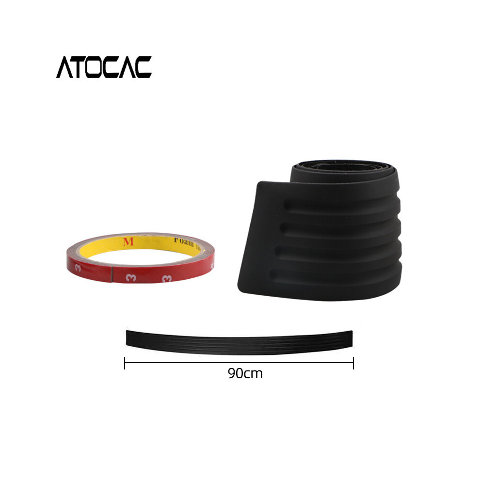 (90Cm) Car Trunk Protector Rubber Sticker Frosted Scuff Film Rear Bumper Plate Black 9486291596230