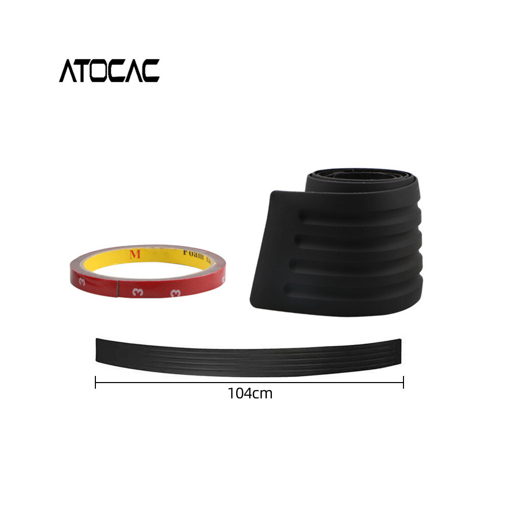 (104Cm) Car Trunk Protector Rubber Sticker Frosted Scuff Film Rear Bumper Plate Black 9486291596223