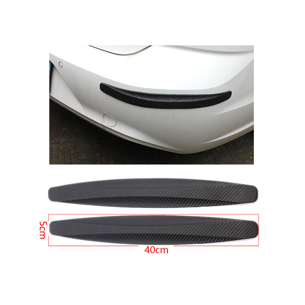 (Bumper 2Pcs) Car Anti-Collision Strip Bumper Anti Scratch Rubber Strip Carbon Fiber 9486291596353