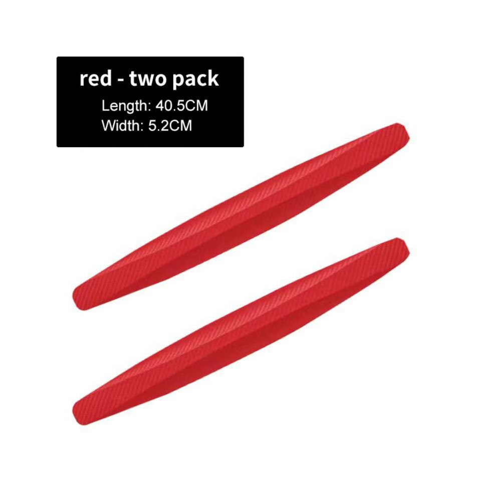 (Red) 2Pcs Car Bumper Protector Strip Guard Corner Protection Strips Scratch Red 9486291596940