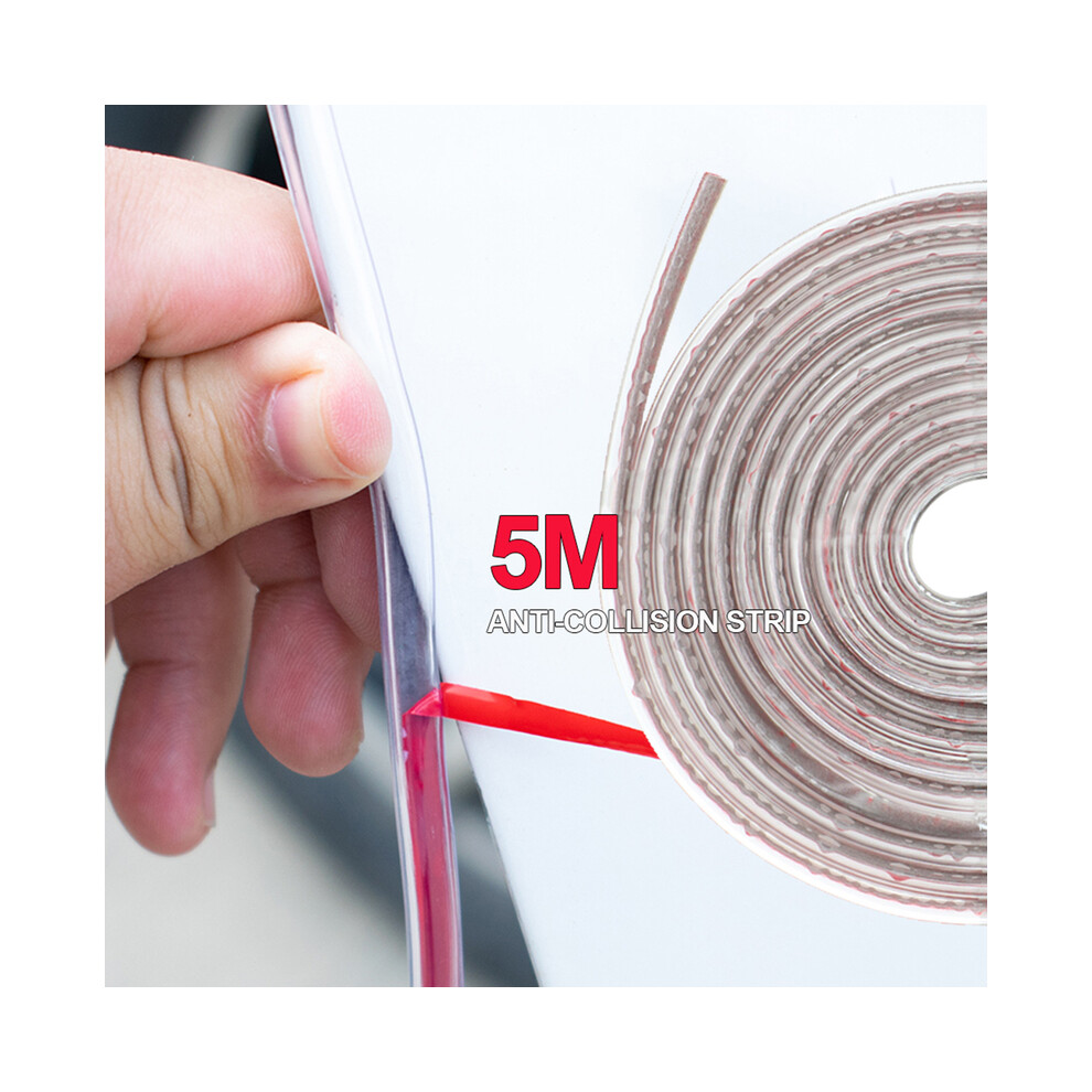 (Transparent) 5M/16Ft Car Door Edge Guard Trim Moulding Strip Rubber Anti Scratch Universal 9486291597930