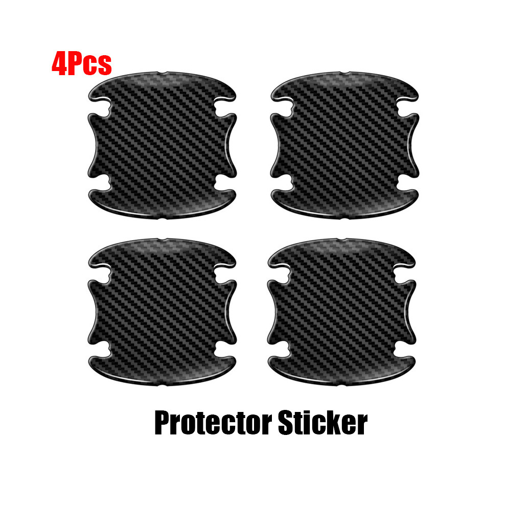 (4) 14Pcs Car Door Handle Bowl Scratch Protector Carbon Fiber Stickers Rearview 9486291597039