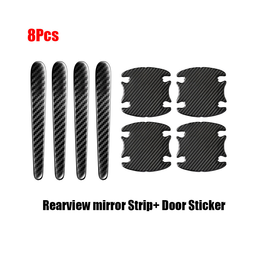 (5) 14Pcs Car Door Handle Bowl Scratch Protector Carbon Fiber Stickers Rearview 9486291597046