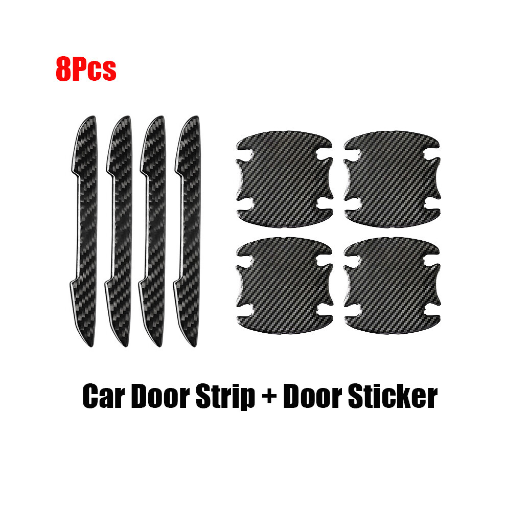 (6) 14Pcs Car Door Handle Bowl Scratch Protector Carbon Fiber Stickers Rearview 9486291597053