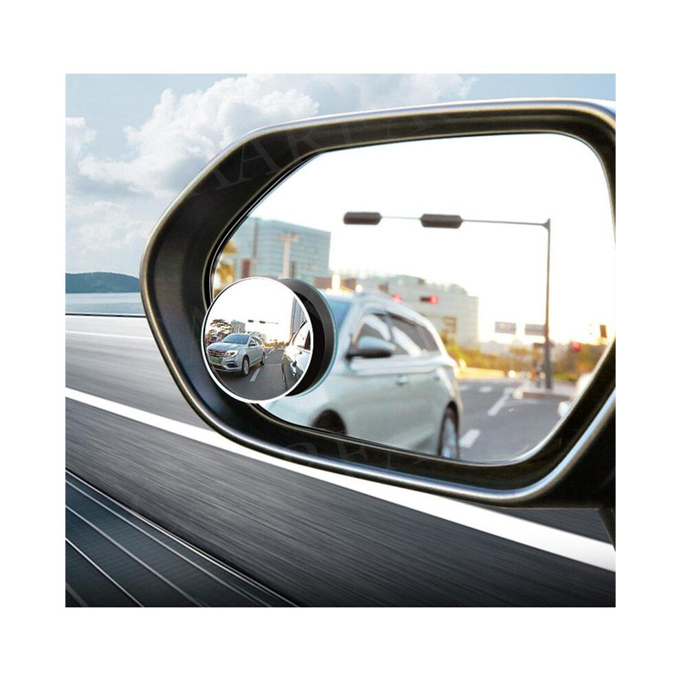 (1Pc With Glue) Car Rearview Mirrors 360 Blind Spot Mirror Convex Wide-Angle Round Frame 9486291515279