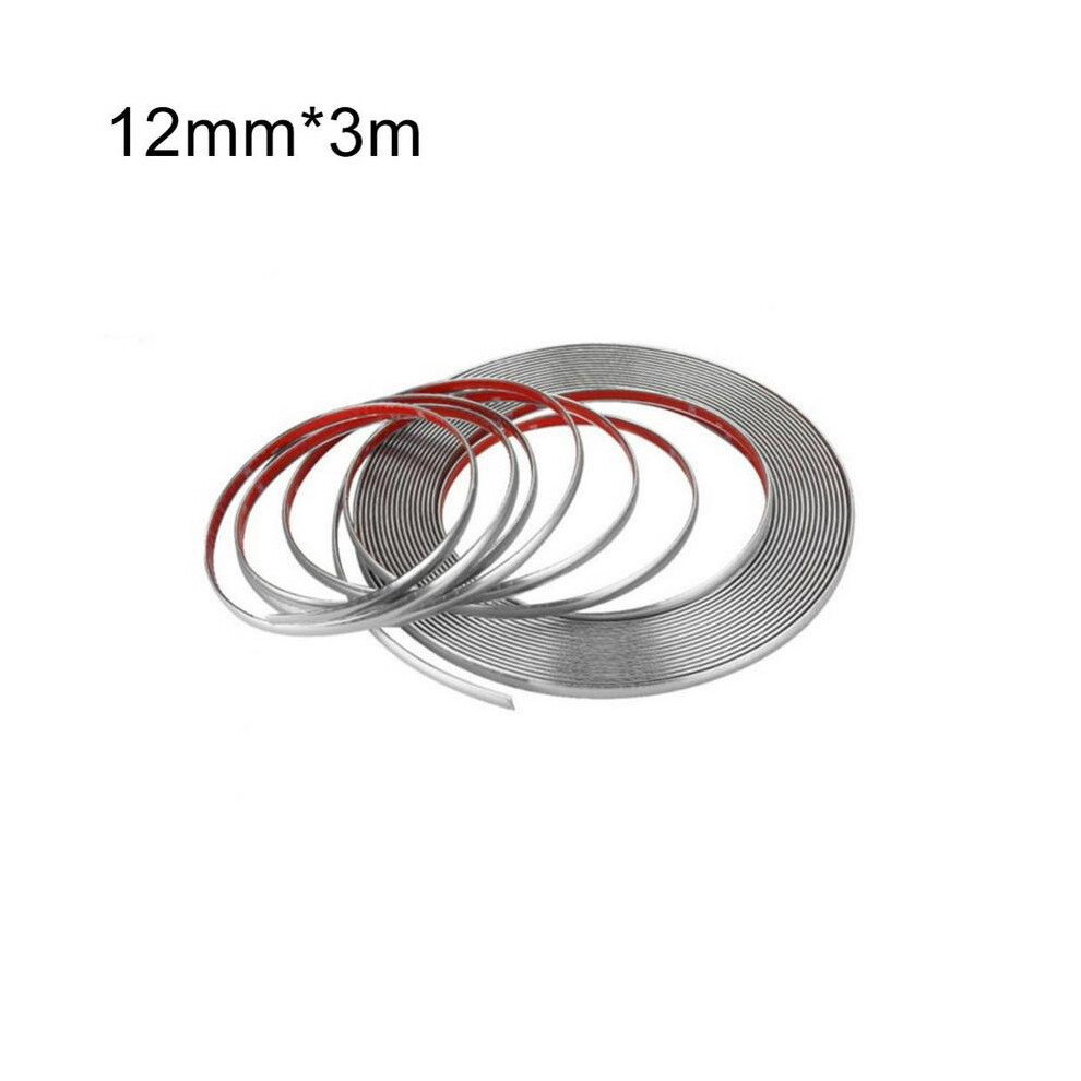 (12mm x 3m) Universal 6mm 15mm 18mm 22mm Car Chrome Styling Decoration Moulding Trim-image-OPC-PF96NPP-NEW