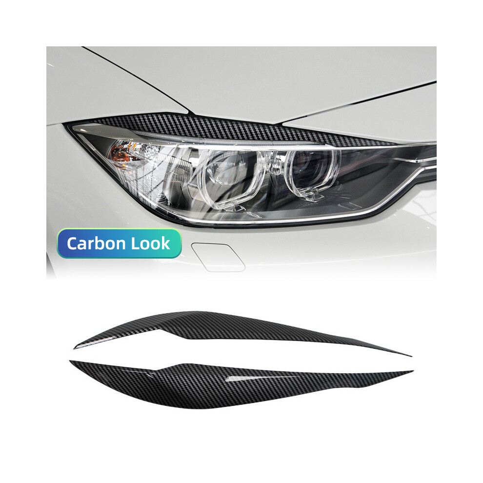 (Carbon Fiber Pattern) Auto Headlight Lamp Eyebrows Cover Trim Stickers For Bmw 3 Series F30 9486291600654