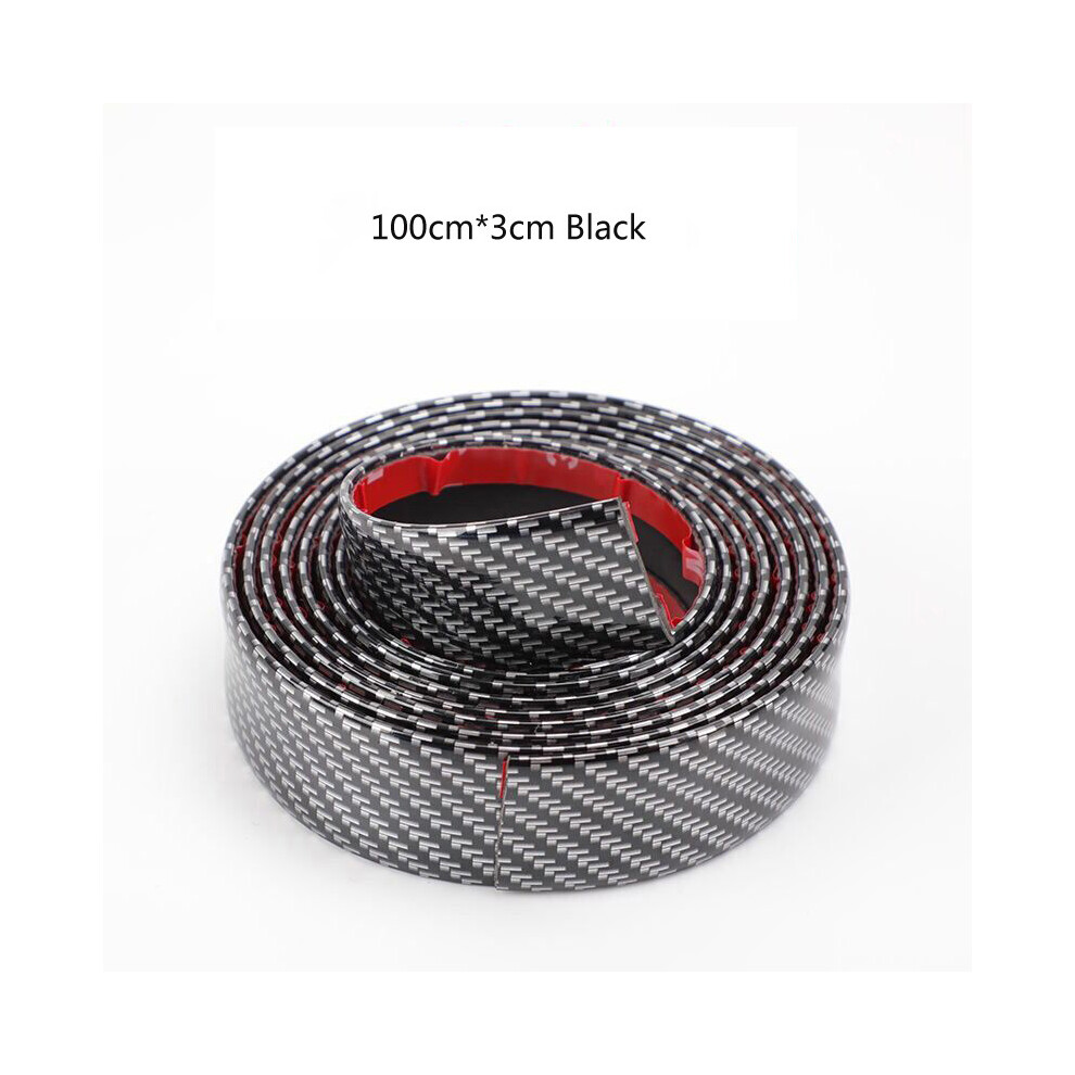 (3Cmx1m ) 1 Meter Carbon Fiber Diy Car Door Body Trim Moulding Strip Decal 3Cm Width Black 9486291601422