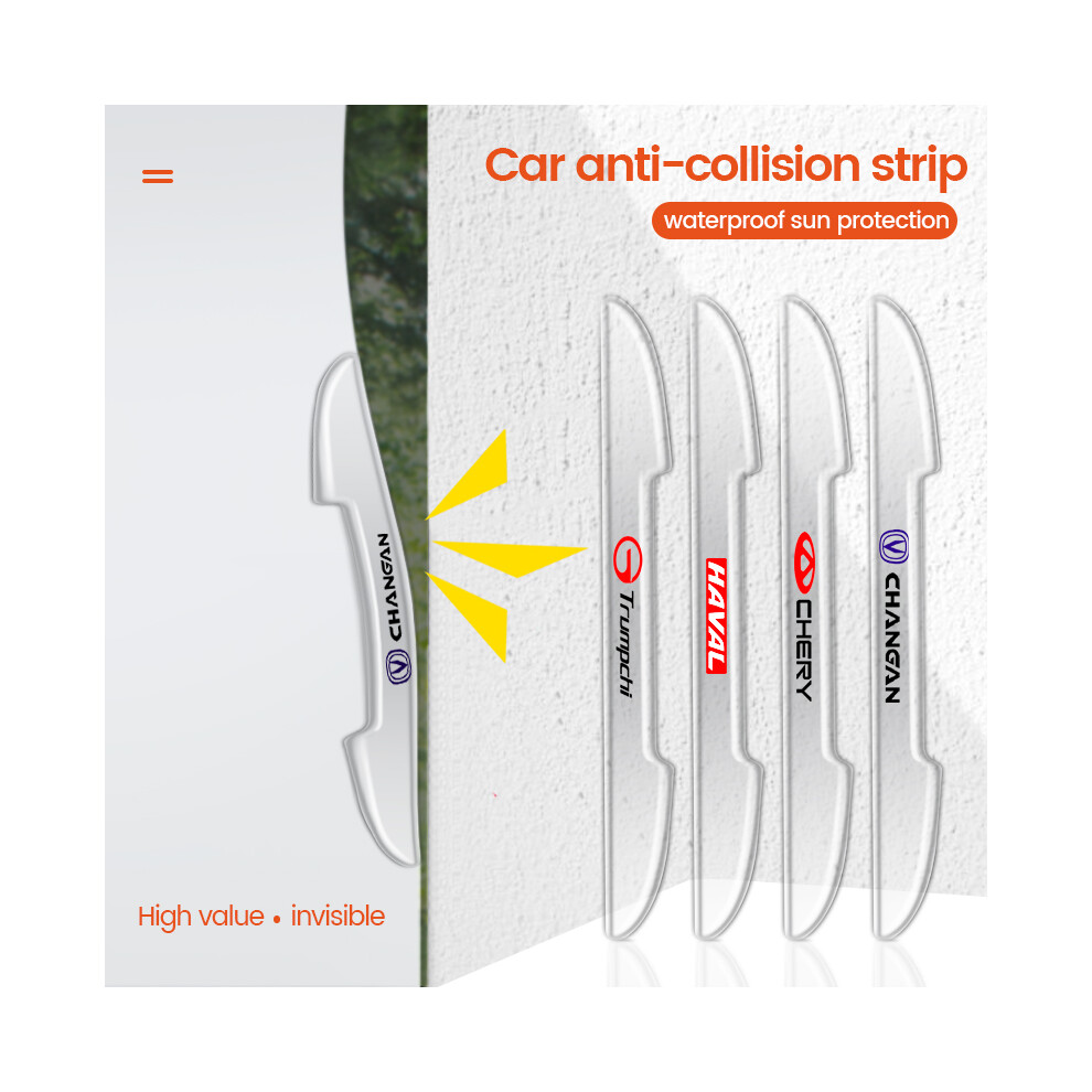 (For Volkswagen) 4Pcs Transparent Car Door Edge Guard Anti-Collision Strips Rubber Protect 9486291602573
