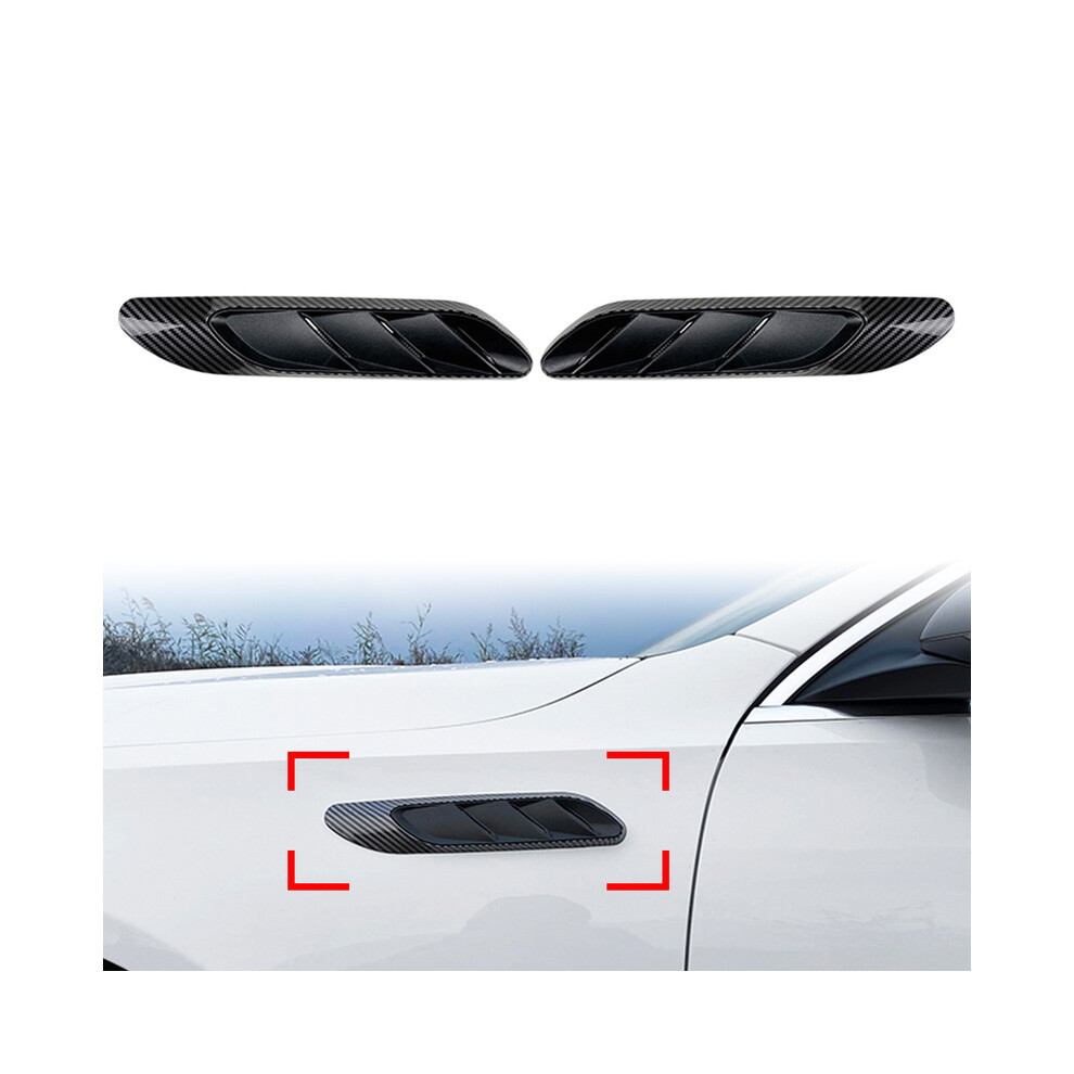 (Carbon Fiber ) 1Pair Car Front Fender Side Air Outlet Vent Trim For Mercedes Benz C Class Black 9486291522888
