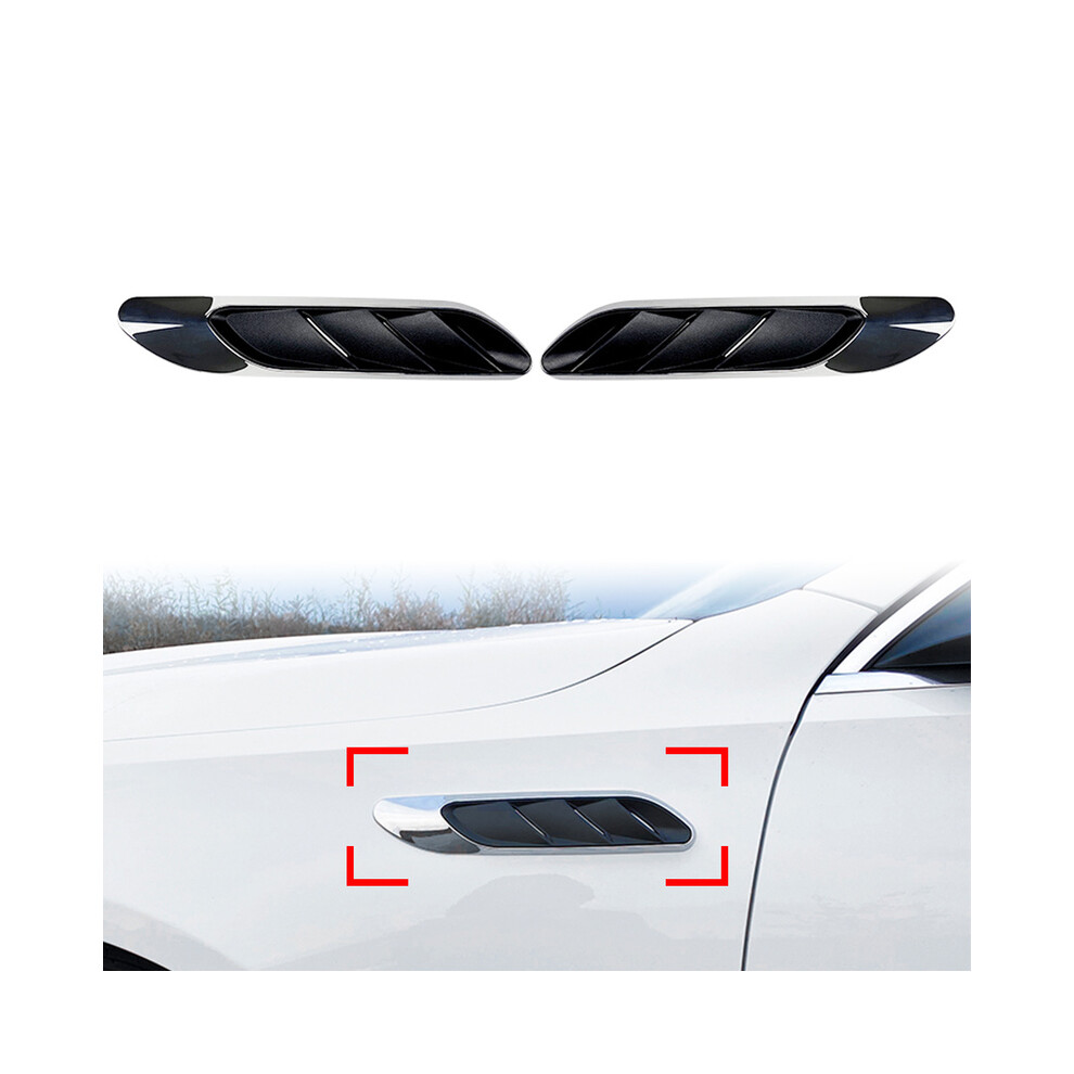 (Chrome ) 1Pair Car Front Fender Side Air Outlet Vent Trim For Mercedes Benz C Class Silver 9486291522895