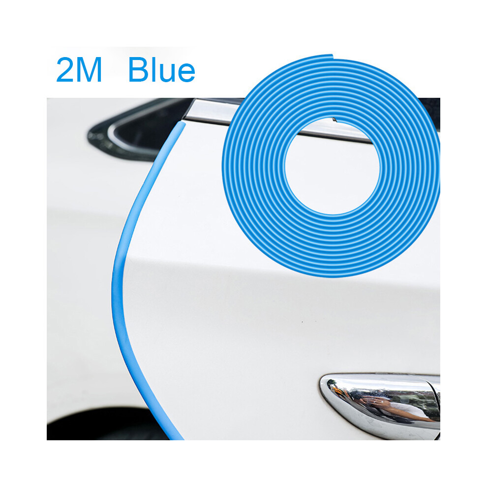 ( 2M) Car Door Anti Collision Strip Universal U Type Car Door Protection Edge Blue 9486291602016