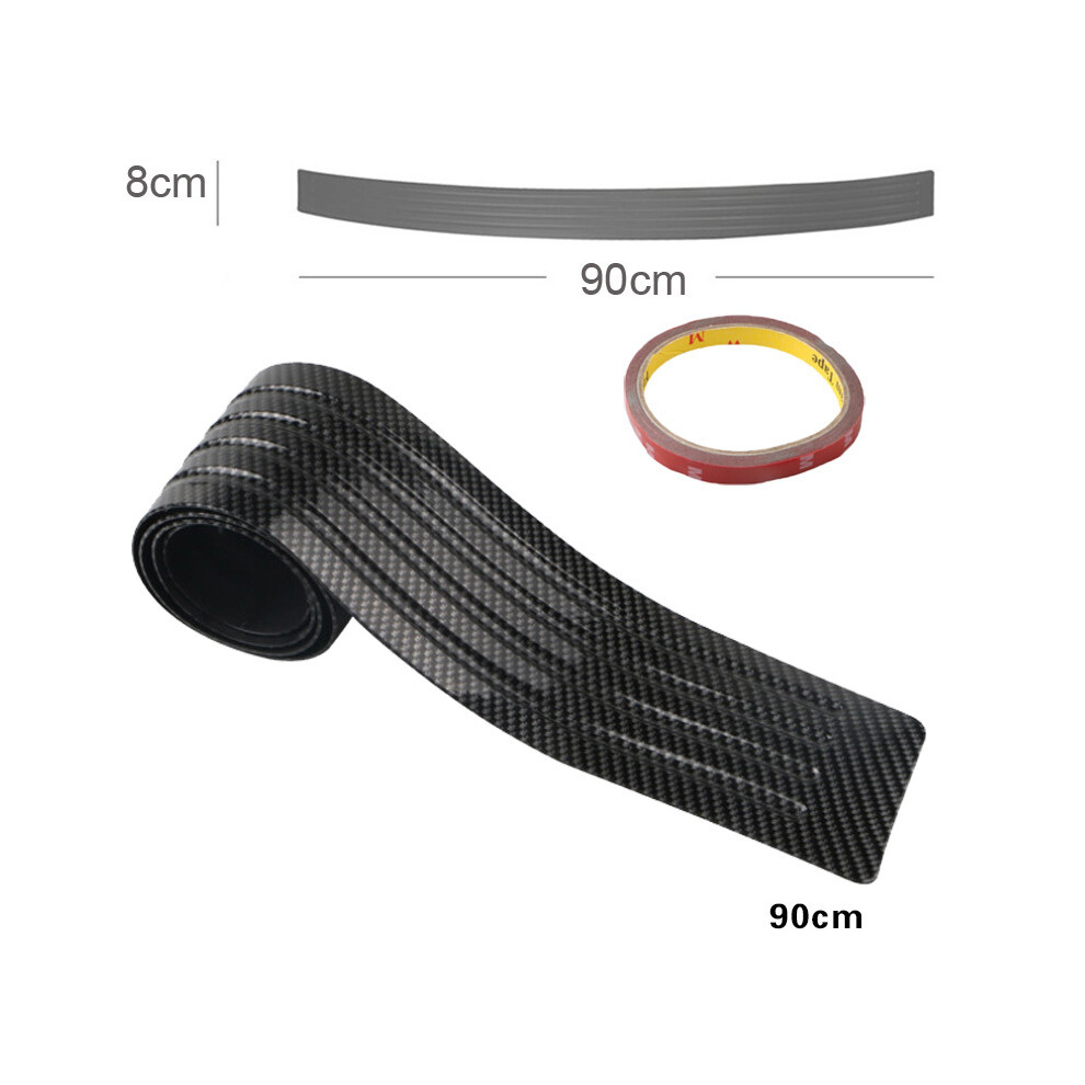 (Carbon Fiber 90Cm) Carbon Fiber Universal Car Trunk Door Guard Strips Sill Plate Protector 9486291606786