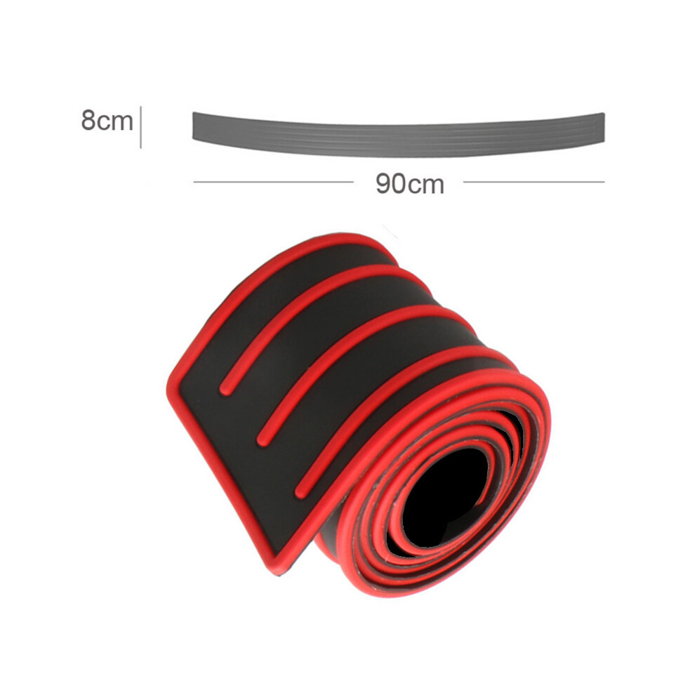 ( And 90Cm) Carbon Fiber Universal Car Trunk Door Guard Strips Sill Plate Protector Red/Black 9486291606809