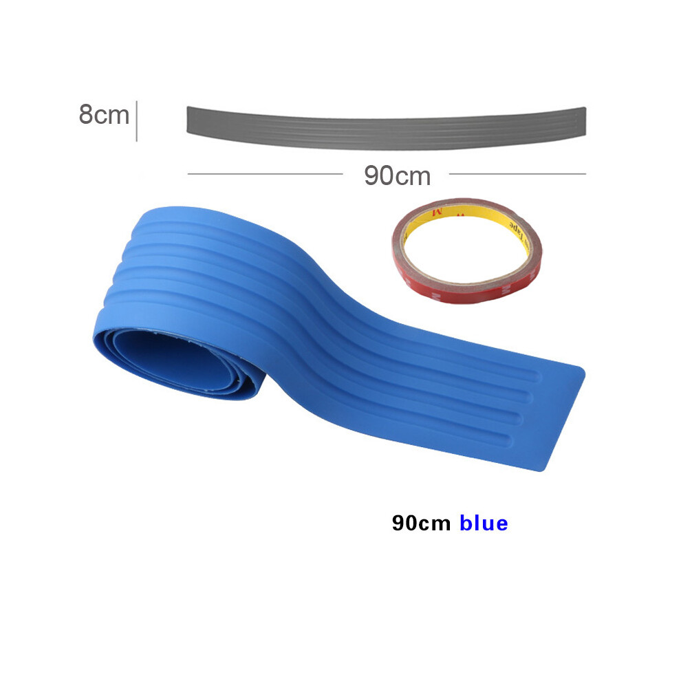 ( 90Cm) Carbon Fiber Universal Car Trunk Door Guard Strips Sill Plate Protector Blue 9486291606762