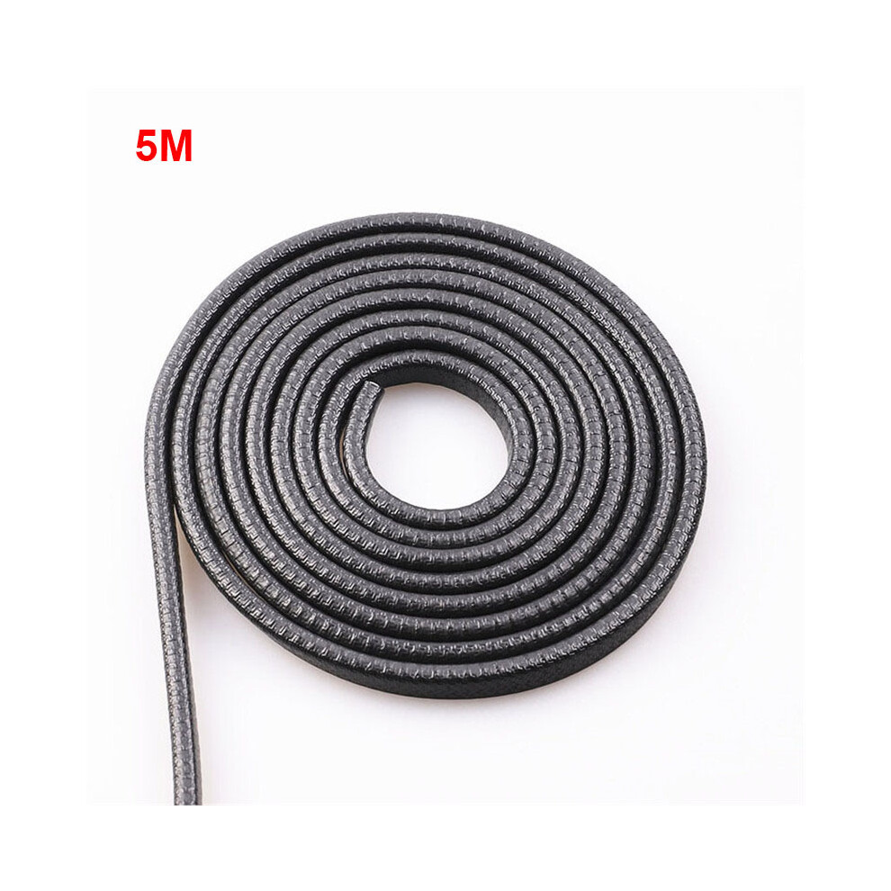 (Black) 5M Car Door Anti Collision Strip With Steel Disc Bumper Trim Edge Scratch Black 9486291606373