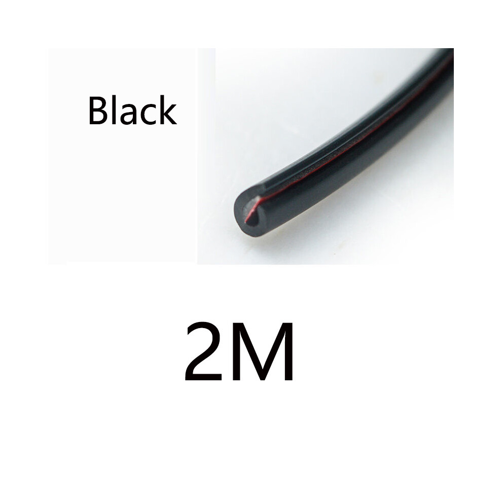 (2M ) Car Door Edge Scratch Protector Strip Guard Trim Auto Door Anti Collision Black 9486291606144