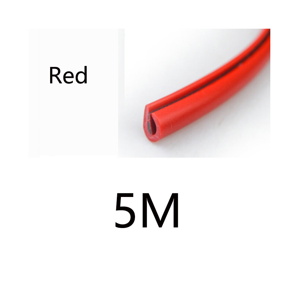(5M ) Car Door Edge Scratch Protector Strip Guard Trim Auto Door Anti Collision Red 9486291606236