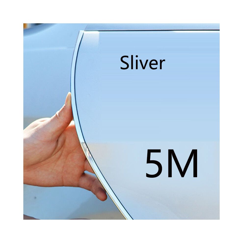 (5M Sliver) Car Door Edge Scratch Protector Strip Guard Trim Auto Door Anti Collision 9486291606243