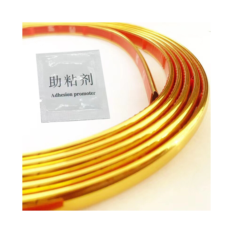 ( L5m-W6mm) Car Chrome Decorative Protective Strips Grill Trim Molding Anti-Collision Gold 9486291609688