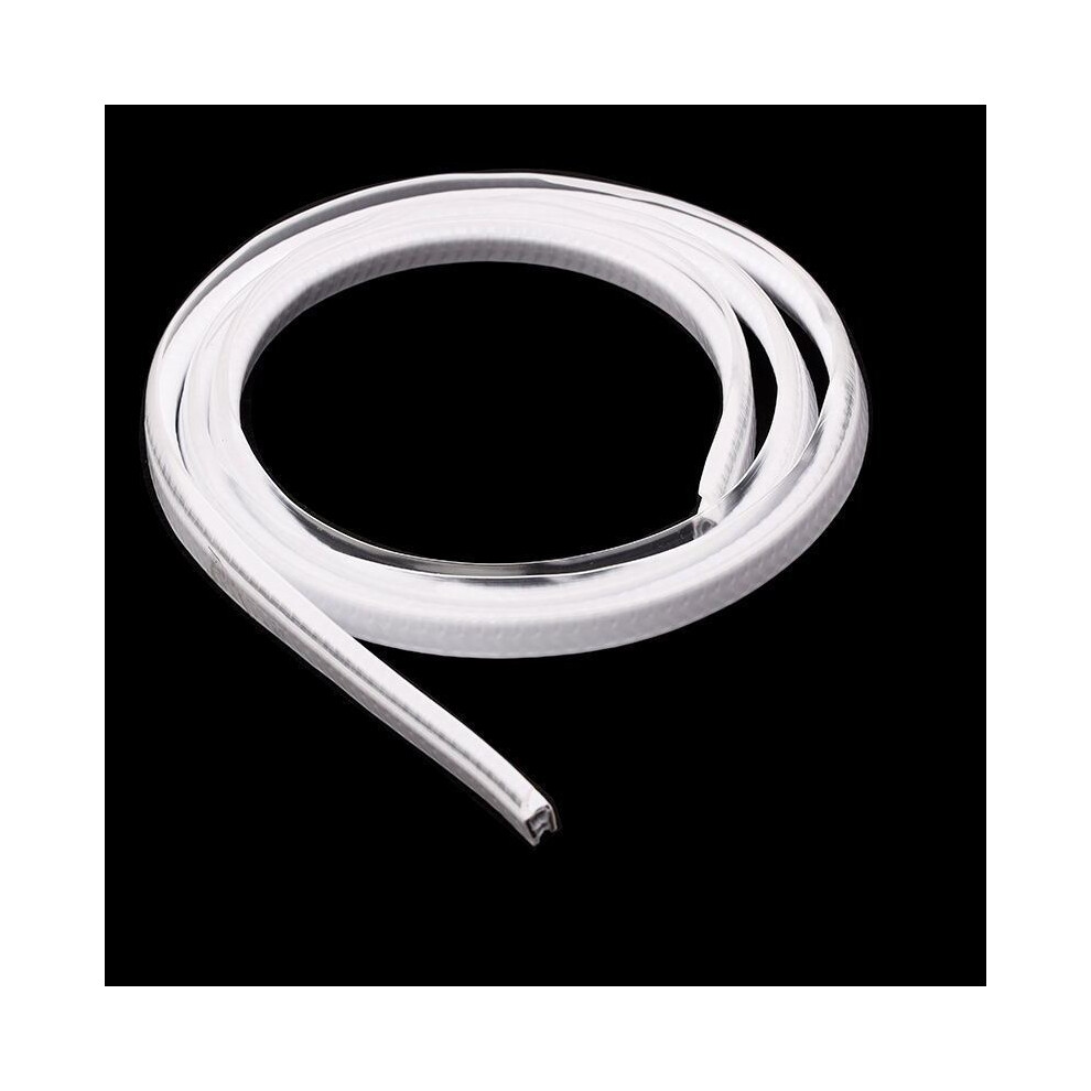 ( 5M) 5M Car Door Anti Collision Soundproof Strip With Steel Disc Bumper Trim White 9486291611469