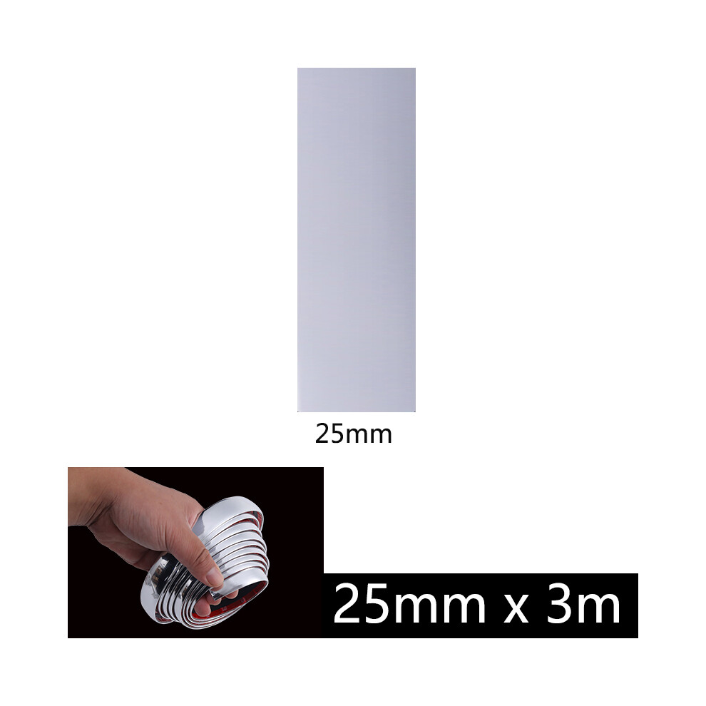 (25Mm X 3M) 3M/5M Chrome Moulding Trim Car Door Protector Stickers Strip Bumper Grill 9486291610493