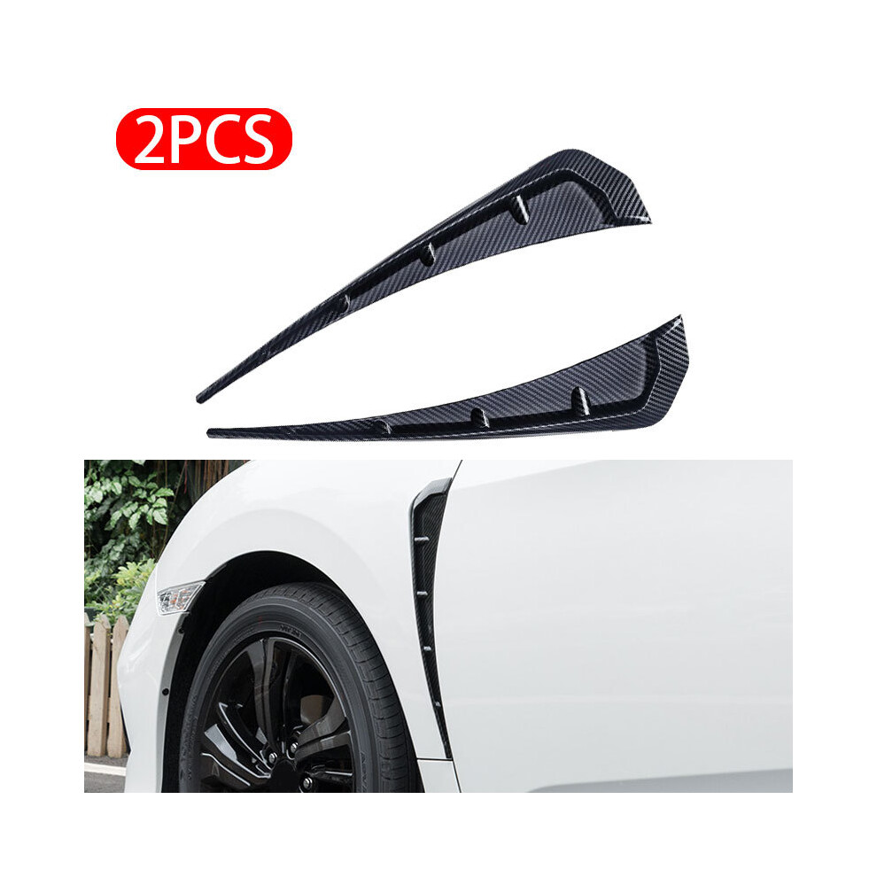 (Carbon Fiber 2Pcs) 2Pcs Car Side Fender Spoiler Wind Knife Side Gills Universal Air Vent 9486291612268