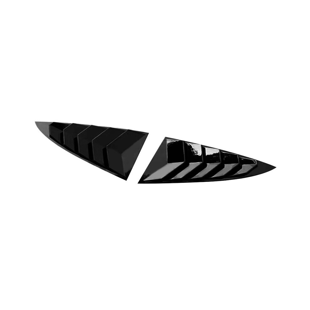(Model 3 Gloss ) 2Pcs Car Rear Window Shutter Cover Trim Window Louver Side Vent Trim For Black 9486291523441