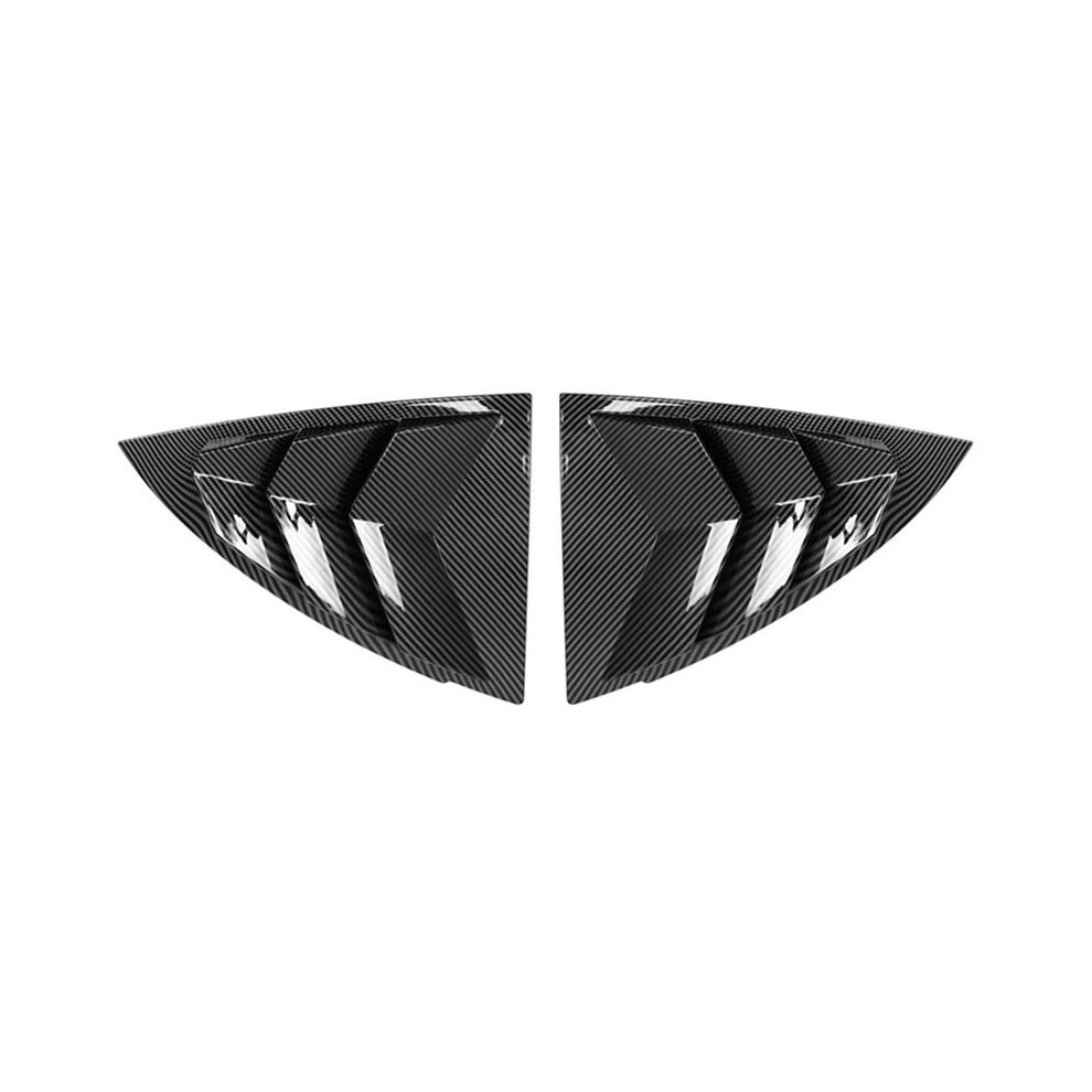 (Model Y Carbon Look) 2Pcs Car Rear Window Shutter Cover Trim Window Louver Side Vent Trim For 9486291523458