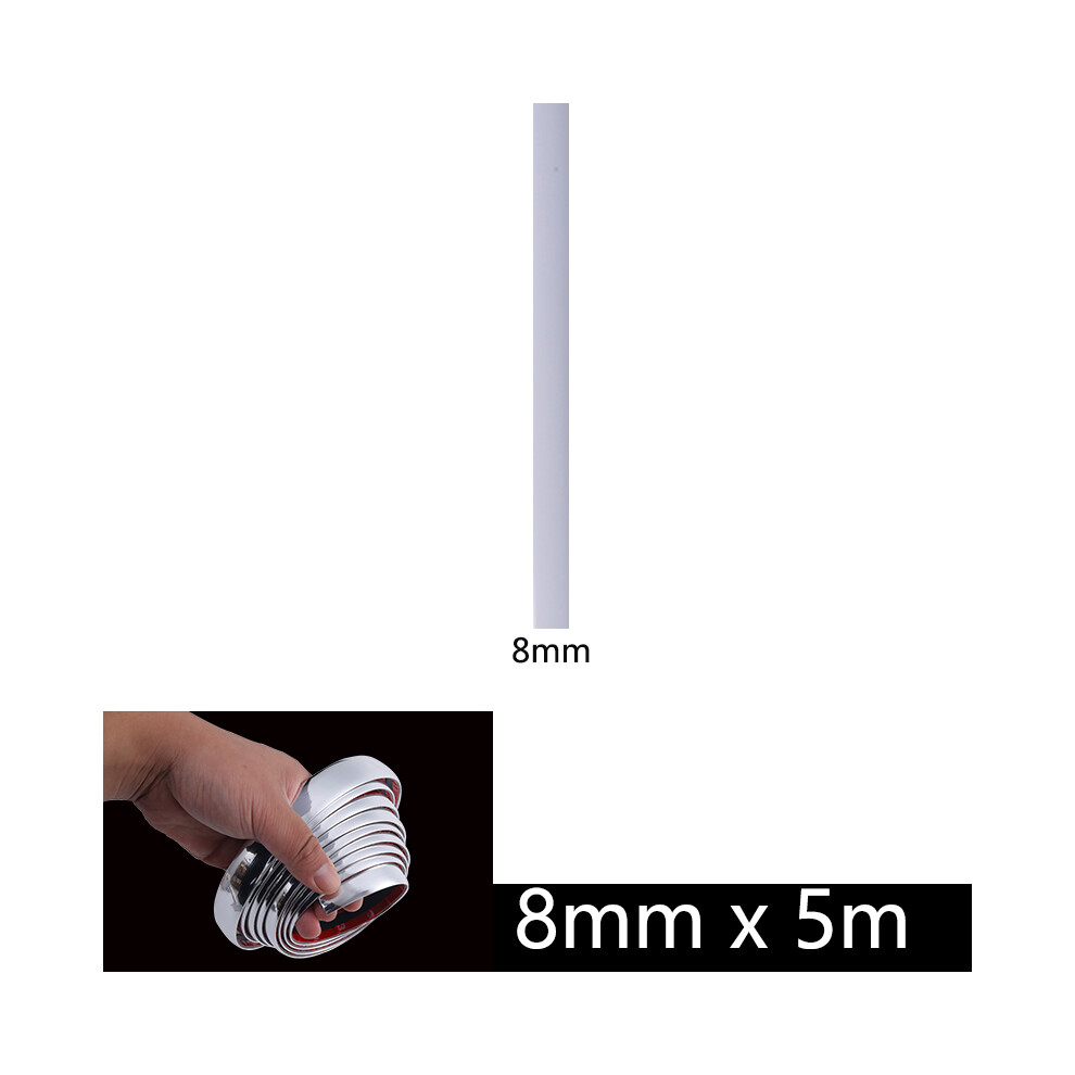(8Mm X 5M) 3M/5M Car Chrome Trim Strip Pvc Universal Scratch-Proof Protector Silver 9486291610202