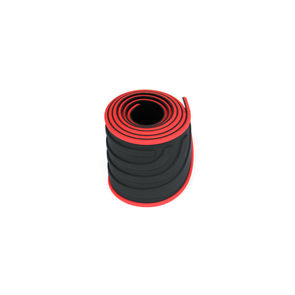 (7Cm Black) Universal Car Trunk Door Sill Plate Protector Rear Bumper Guard Rubber Red/Black 9486291611681