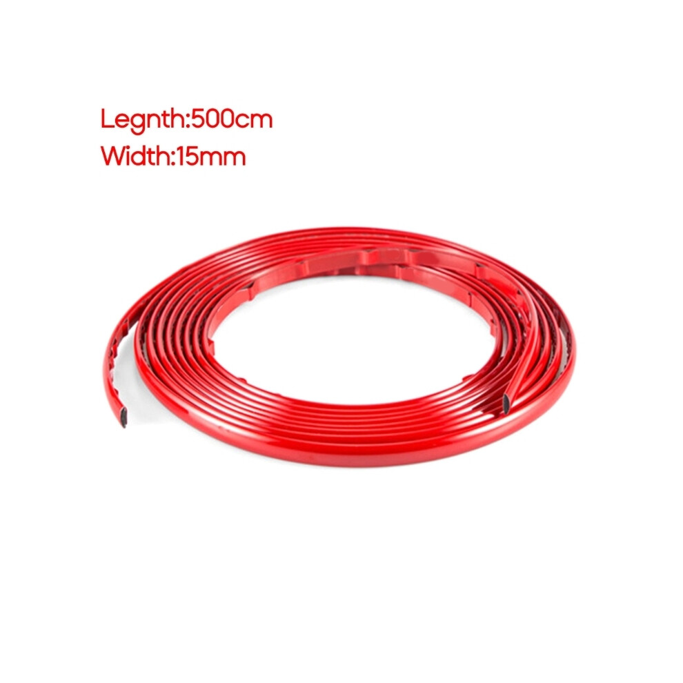 (5M-15Mm) 3M /5M Diy Car Bumper Self-Adhesive Decorative Strip Thickened Pvc Red 9486291611841