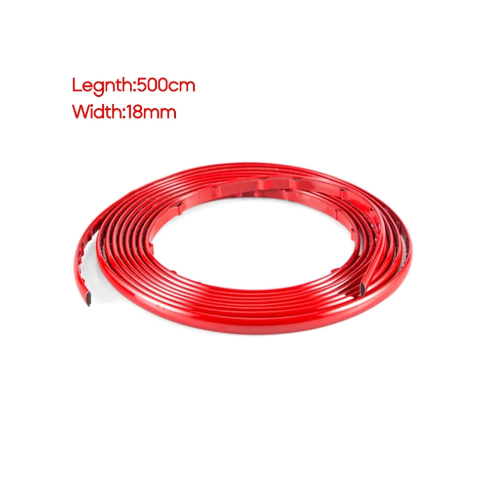 (5M-18Mm) 3M /5M Diy Car Bumper Self-Adhesive Decorative Strip Thickened Pvc Red 9486291611858